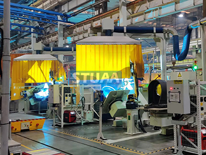 挖掘機馬達(dá)頭、導(dǎo)向座機器人焊接系統(tǒng)